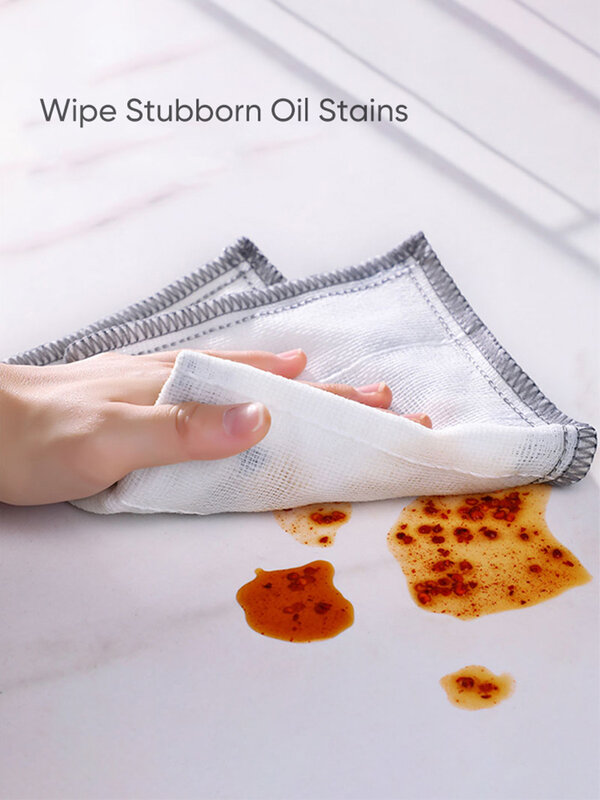 JOYBOS ręczniki kuchenne 8 warstw ściereczka bawełniana Super chłonny nieprzywierający olej wielokrotnego użytku do czyszczenia tkaniny kuchenne codzienne ścierki do naczyń
