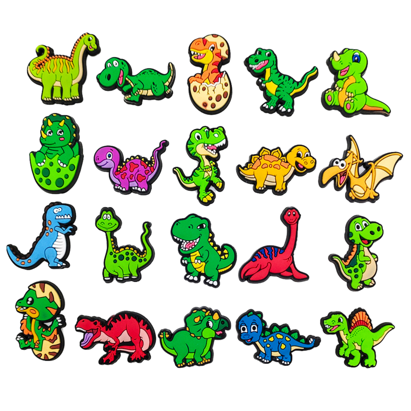 Ensemble de décorations de jardin en PVC de dinosaure de dessin animé pour garçons et filles, breloques médicales, soins des yeux, accessoires de chaussures, Croc Jibz, cadeau pour enfants, 100 pièces