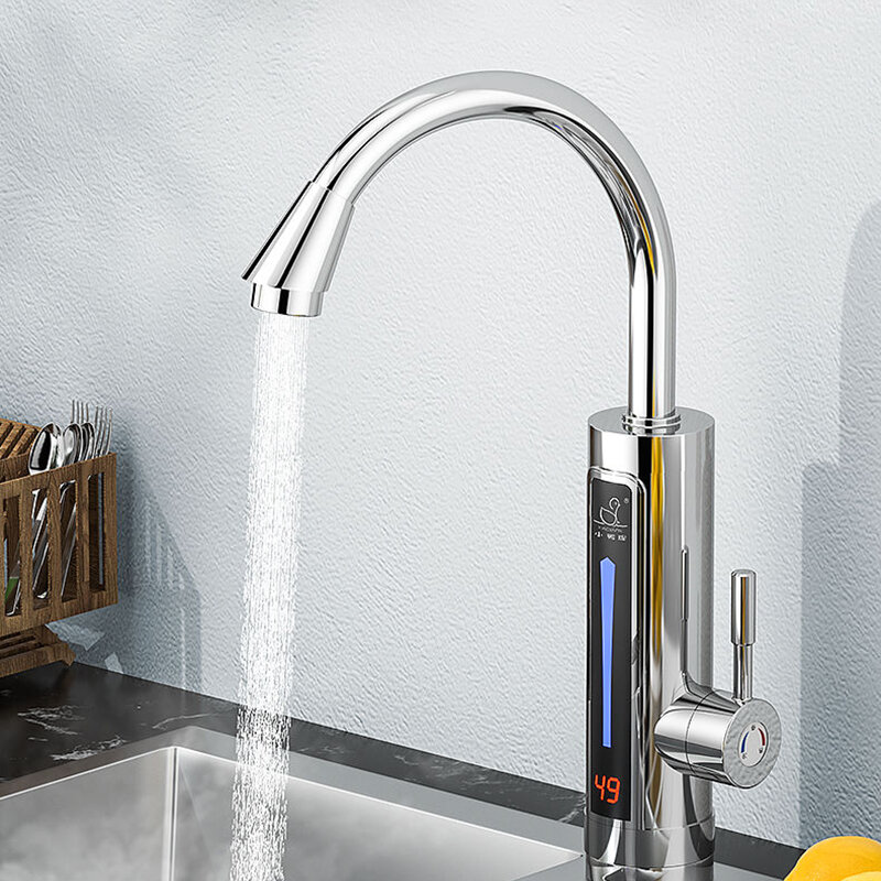 Elektrische Wasser Heizung Temperatur Display Küche Tankless Sofort Heißes Wasser Wasserhahn 3300W 220V