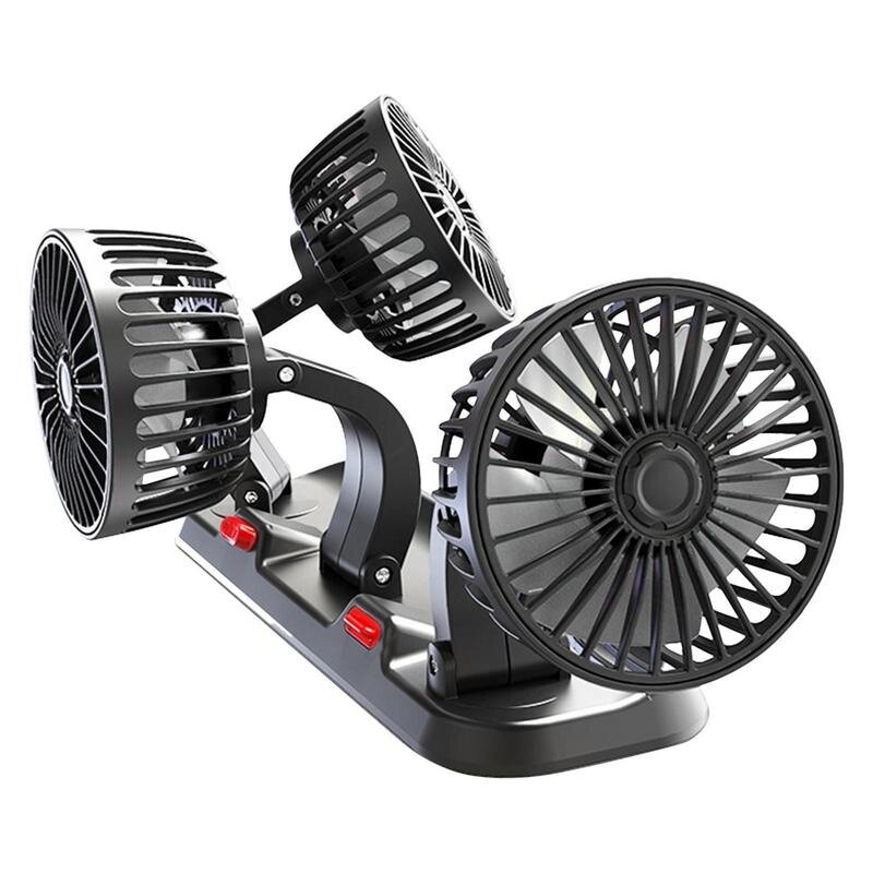 3 Head Car Cooling Fan With Parking Number Plate USB /12V/24V Electric Fans Auto Low Noise Fan 360 Degree Rotatable Auto Cooler