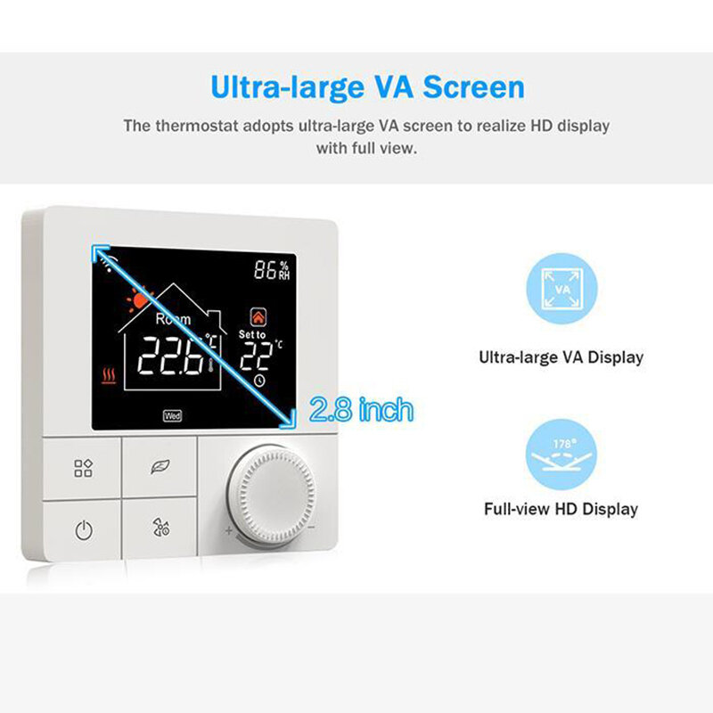 Lonsonho inteligente wifi termostato tuya smartlife 220v economia de energia colorido lcd programável compatível alexa casa do google