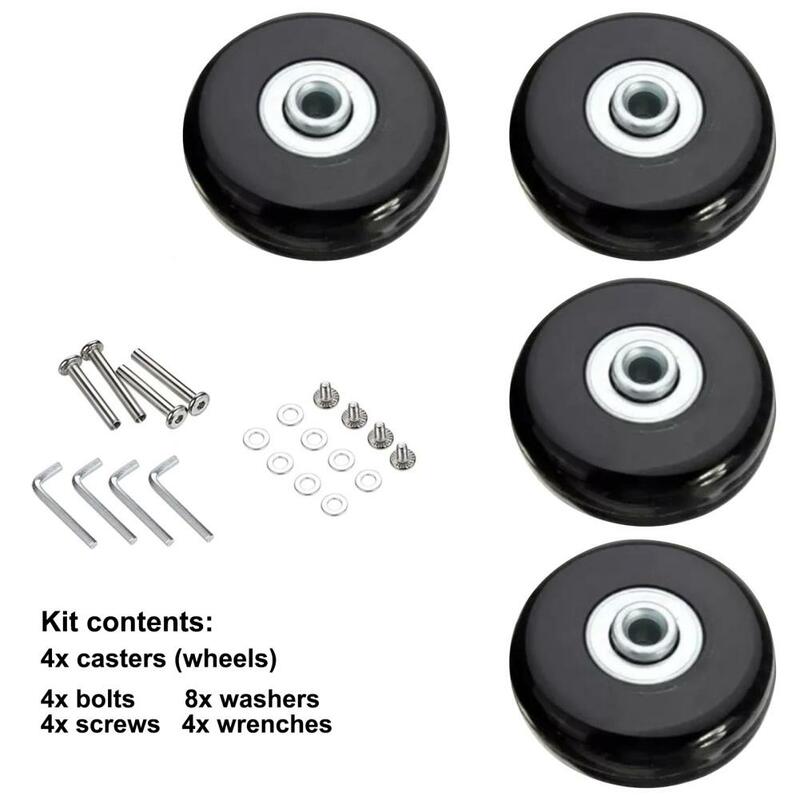 4Pcs Replace Wheels With Screw For Travel Luggage Suitcase Wheels Axles Repair Kit 40/45/50mm Silent Caster Wheel DIY Repair