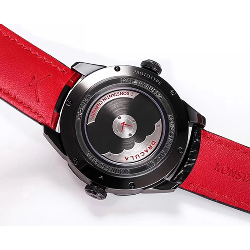 Новые черные часы вампира эксклюзивный оригинальный бренд клоун часы Мужские механические часы кожа роскошный дизайн часы джокер