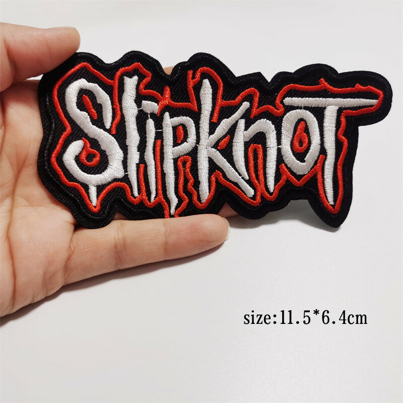Embroidered Patches Band Rock Letter for Clothing Thermoadhesive Patches Music Punk Badges Skull Hand Sewing Applique for Jacket