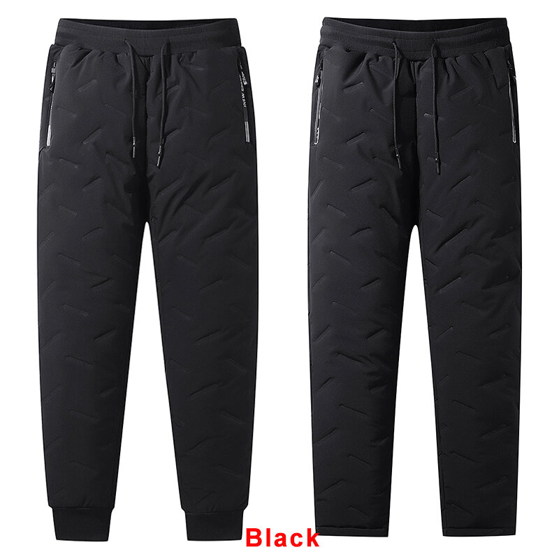 Men's Joggers Winter Lamb Down Pants Cotton Warm Plus Fleece Sweatpants Designer Clothing Water Proof Thermal Trousers Oversize