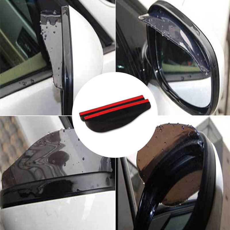 2 Piece/pair กระจกมองหลังอัตโนมัติ Protector Rain Guard Sun Visor คิ้วสำหรับรถส่วนใหญ่,รถบรรทุกและรถ Suv สีดำ
