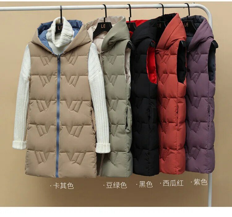 2022 New Double-face Vest gilet invernale con cappuccio da donna versione coreana autunno e inverno piumino di cotone cappotto addensato