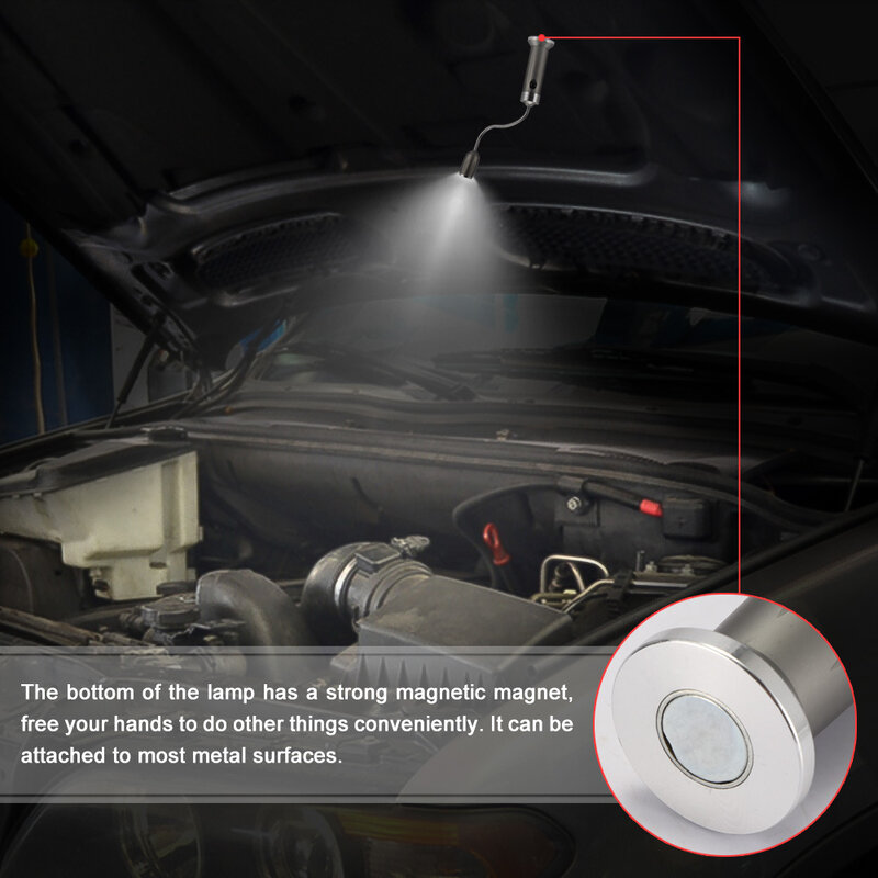 Recarregável led lanterna dobrável luz de trabalho churrasqueira 3 modos iluminação zoom à prova dwaterproof água luz acampamento com ímã cauda