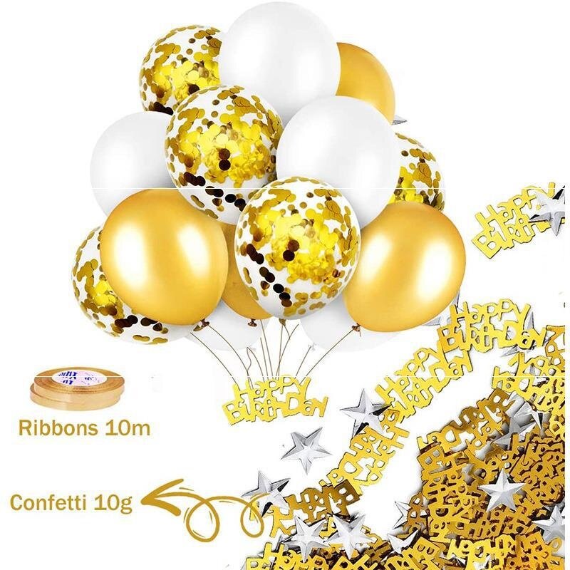 Set Emas Pesta Perlengkapan Balon Mawar Dekorasi Balon Emas Sutra Hujan