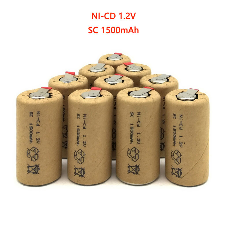 Real capacity Ni-CD1.2V 1500mAh Sub C high power 10C rechargeable battery for power tools cordless electric drill ni-cd battery