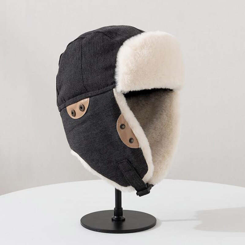 겨울 패션 남자 여자 사이클링 귀 보호 바람막이 비행 조종사 여자 귀 모자 비행 모자, 봄버 모자 비니 모자