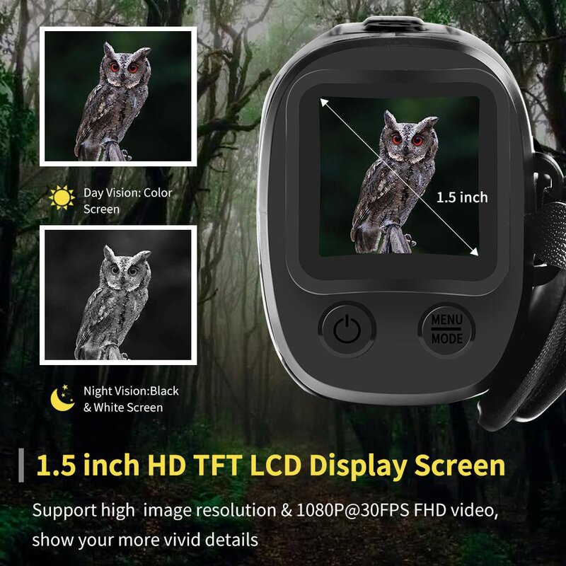 1080P HD Monocular Night Vision Device Infrared 5x Digital Zoom Hunting Telescope Outdoor Day Night Dual Use Full Dark 300m Can