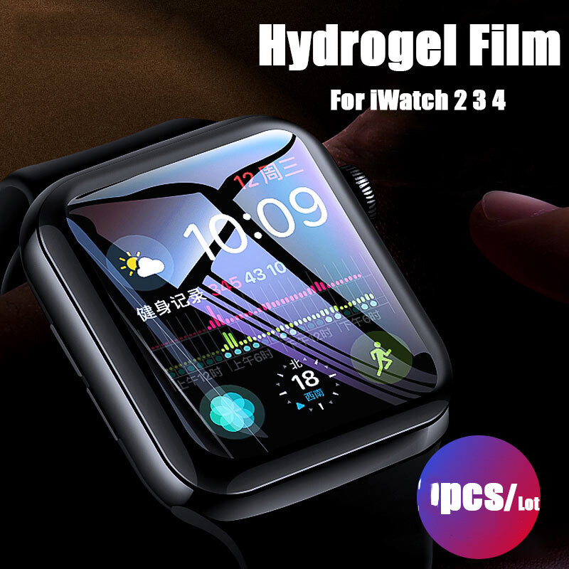 Protector de pantalla para Apple Watch, película protectora completa de hidrogel para iWatch 7, 6, SE, 5, 4, 3, 38mm, 42mm, 45mm, 41mm, 40mm/44mm
