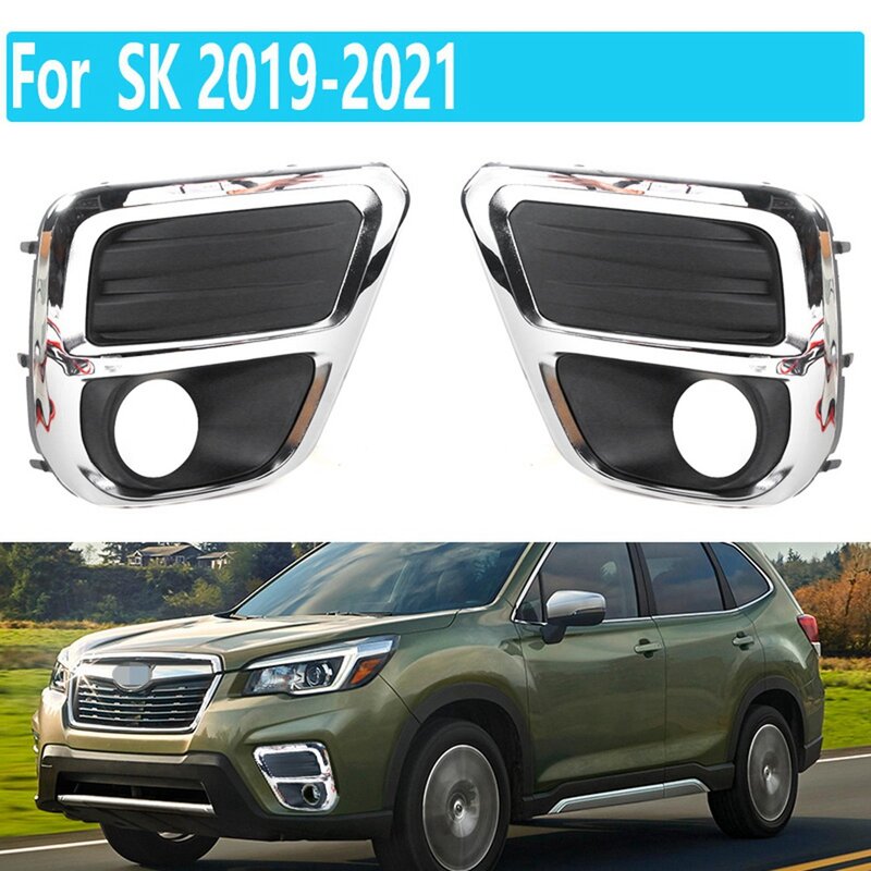 1คู่ด้านหน้ากรอบโคมไฟหมอก Fog ไฟป้องกัน Grille สำหรับ Subaru Forester SK 2019-2021 B