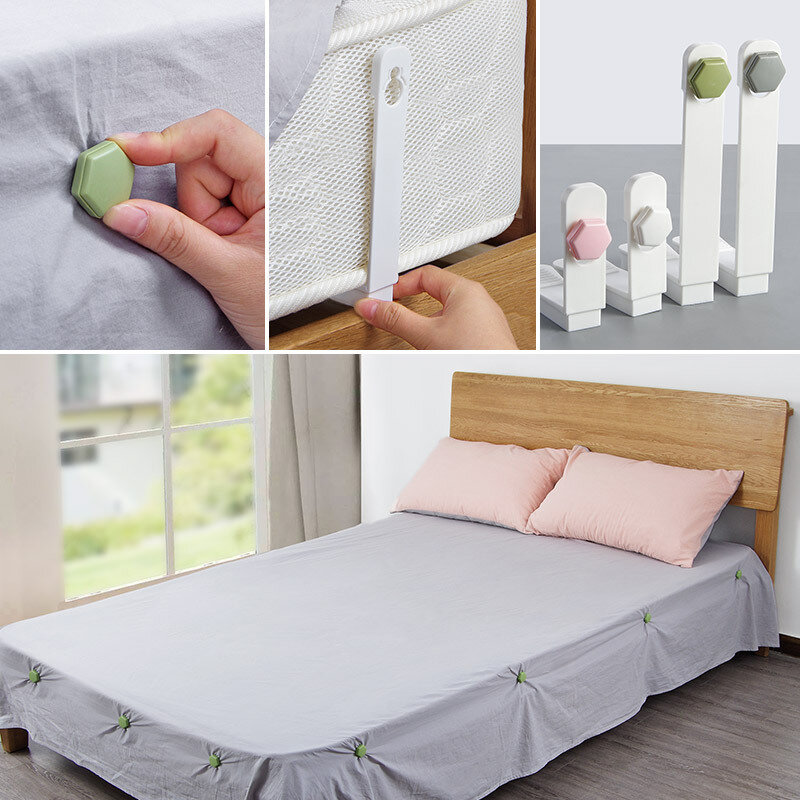LMC 4pcs Invisible Sheet Fixing Clip Single Quilt Cover Fixed Non-Slip Clip Home Sheets Quilt Cover Angle Fixing Snap Sheet
