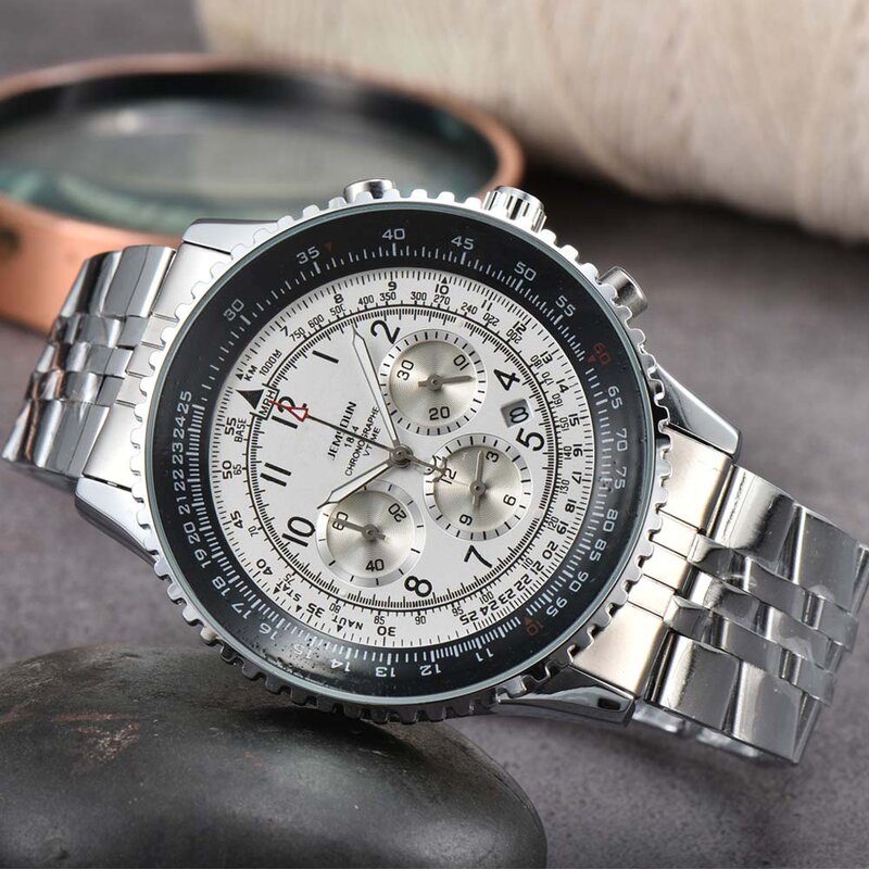 2022 New Luxury Brand Mens นาฬิกา Professional Aviation Chronograph นาฬิกาควอตซ์อัตโนมัติวันที่กีฬา AAA นาฬิกา