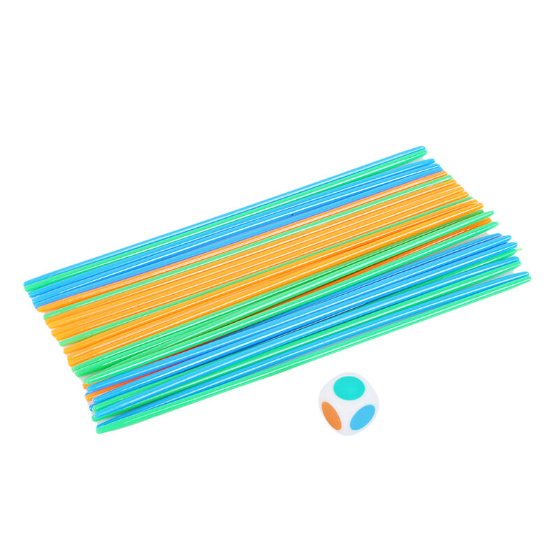 100 pz/set gioco di bastoncini di raccolta multicolore con dadi giocattolo classico gioco da tavolo per bambini giocattolo educativo per l'apprendimento precoce