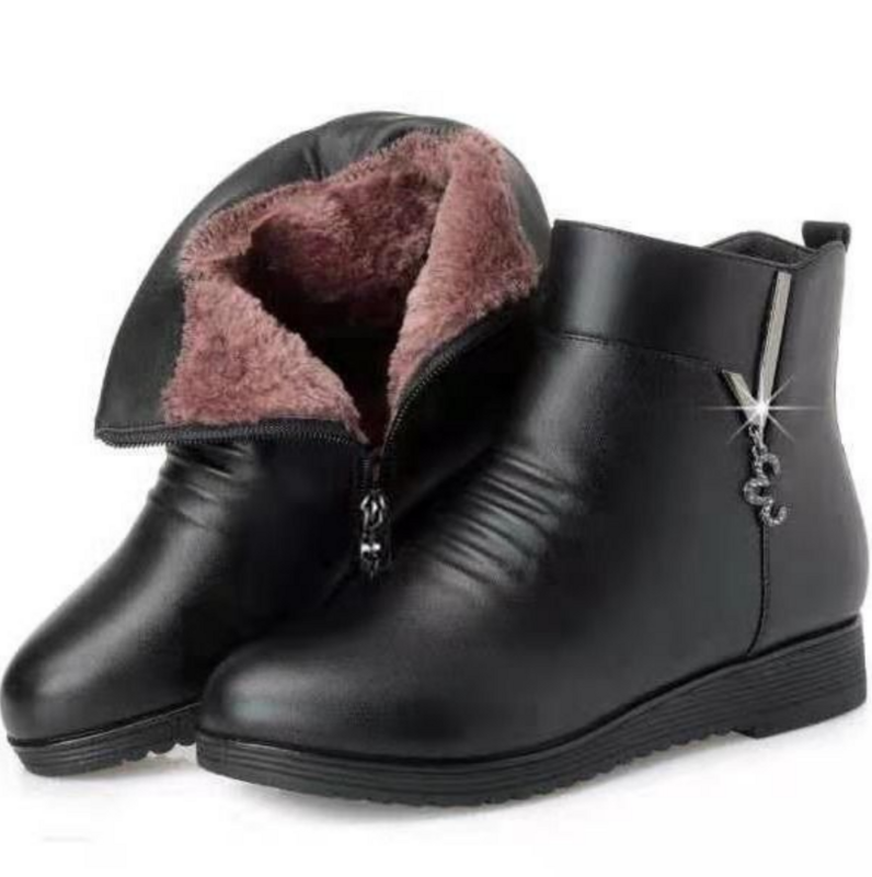 Botas De nieve antideslizantes para Mujer, zapatos planos De suela gruesa, cálidos, a la moda, invierno, 2022