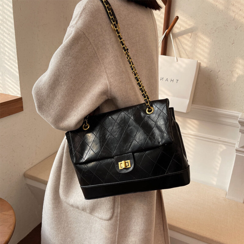 Borse a tracolla da donna di Design di marca INS borse da donna di grande capacità di moda borse da donna coreane Vintage Hasp PU Leather Message Bags