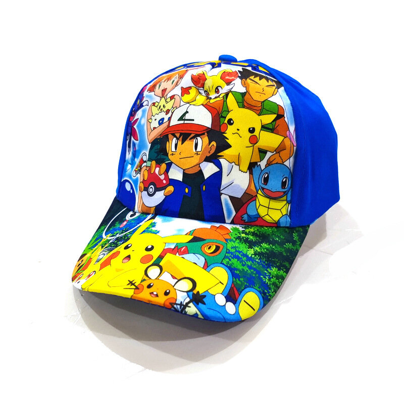 Topi Baseball Pokemon Pikachu, topi Cosplay tokoh kartun Anime, topi olahraga anak-anak pria wanita dapat disesuaikan, topi Hip Hop mainan hadiah ulang tahun