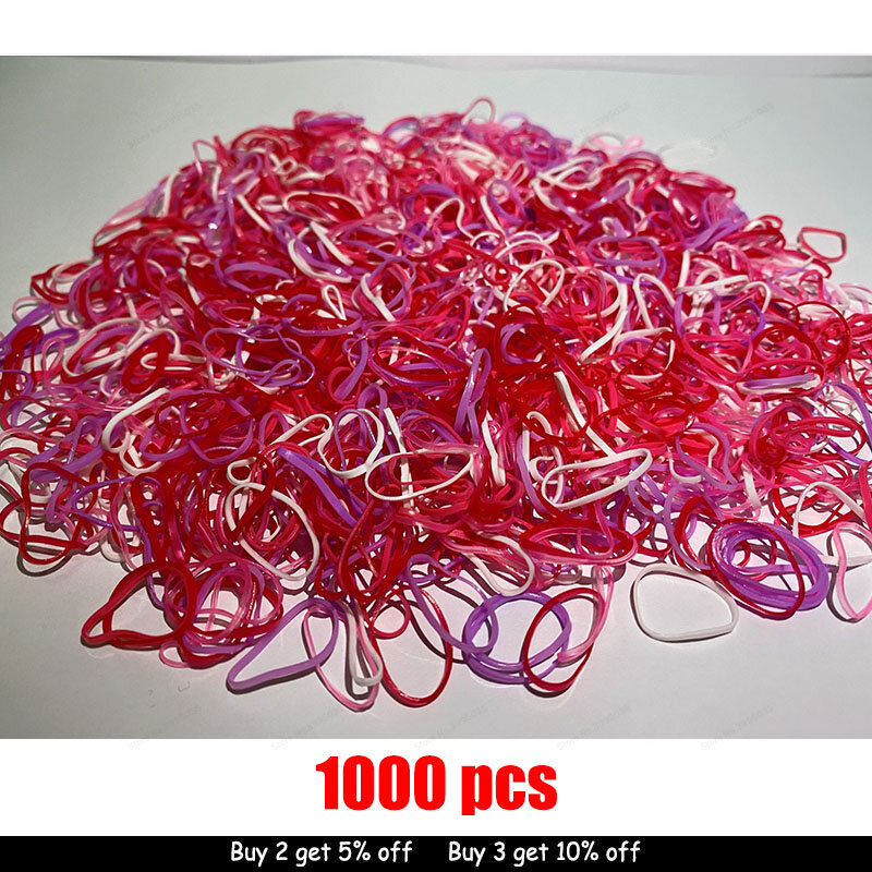1000 Pcs Transparent Scrunchies Hair Elastic Rope Rubber Band Women Girls Ponytail Holder Hair Accessories Pet Styling Tools