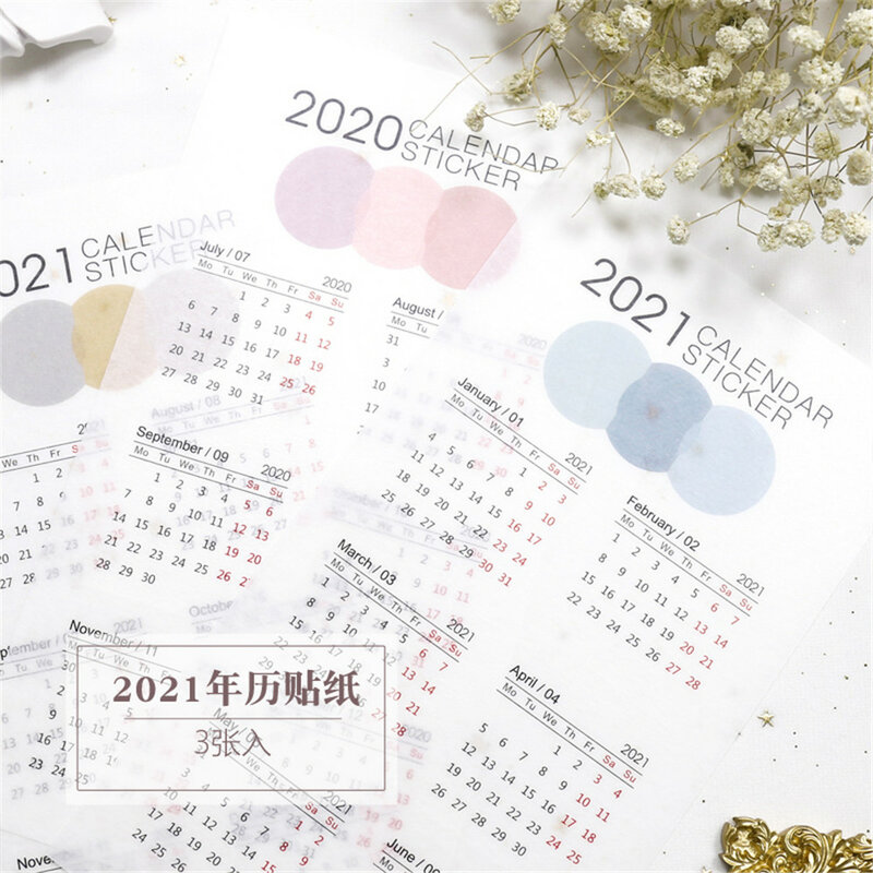 2022 Stiker Kalender Kawaii Alat Tulis Agenda Perencana Mark Label Jadwal Mingguan Harian Perencana Organizer Perlengkapan Kantor