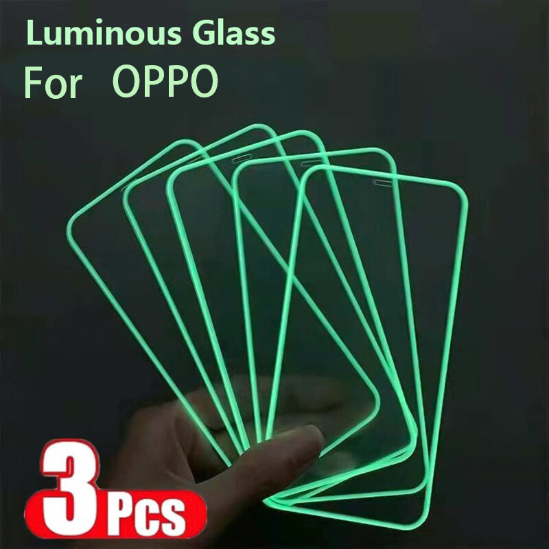 Protectores de pantalla luminosos para OPPO Realme 8 7 6 5 3 i Pro A72 A73 A53 A52 A51 A54 A55 A32 A31 A11 A12 C3, vidrio templado brillante