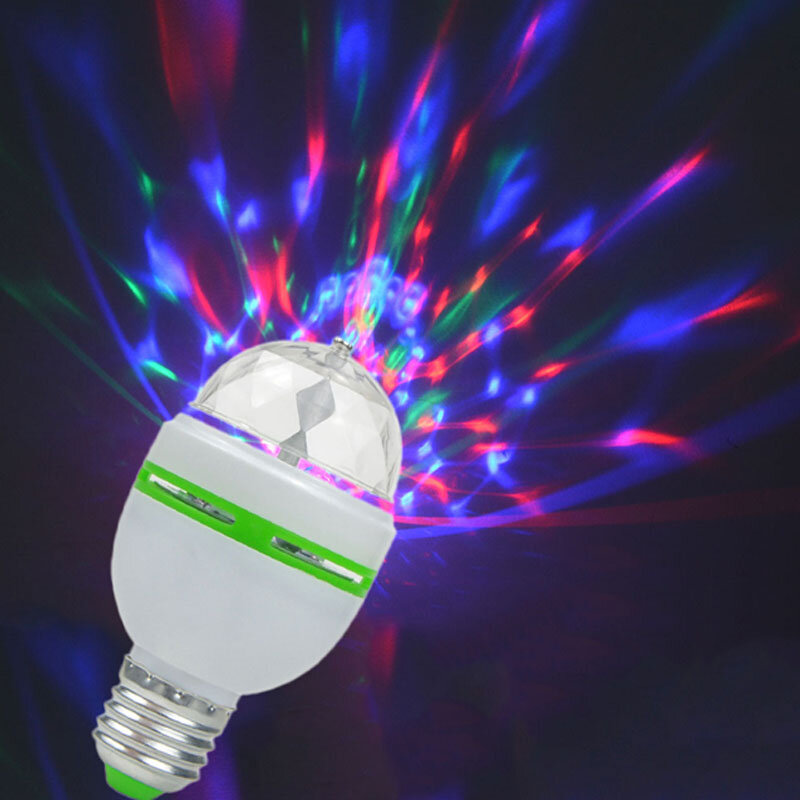 E27 AC85-265V RGB 회전 디스코 볼 미니 파티 빛 LED 전구 룸 무대 조명 크리스마스 홈 DJ 레이저 디스코 볼 램프