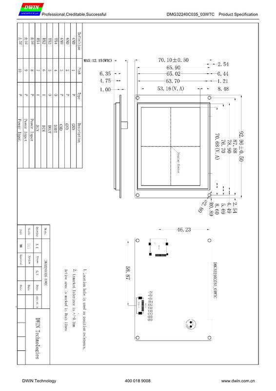 Dwin 3.5Inch Tft Lcd-scherm, 320*240 Arduino Hmi Smart Touch Panel Ips Scherm, commerciële Kwaliteiten Uart Module, Ttl/Rgb Interface