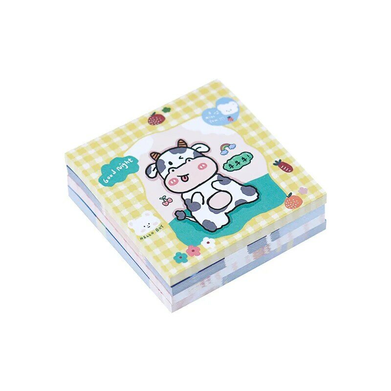 Korean Cartoon Cow Sticky Notes Cute Heart N Times Student Tearable Message Memo Pad Notebook Office School Supplies Label Paper