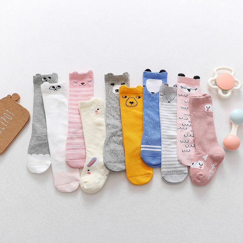 Chaussettes pour bébés filles, en coton, avec gros nœud au genou, longues et douces, en dentelle, nouvelle collection