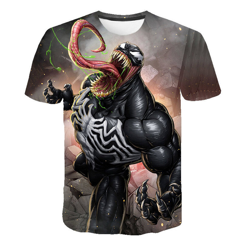 T-shirt manches courtes 3D pour enfants de 4 à 14 ans, haut à la mode, avec dessin animé, original, Venom, pour garçons et filles
