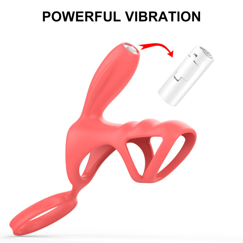 Anillo vibrador de silicona para el pene, productos para adultos, estimulador del clítoris, Juguetes sexuales para parejas