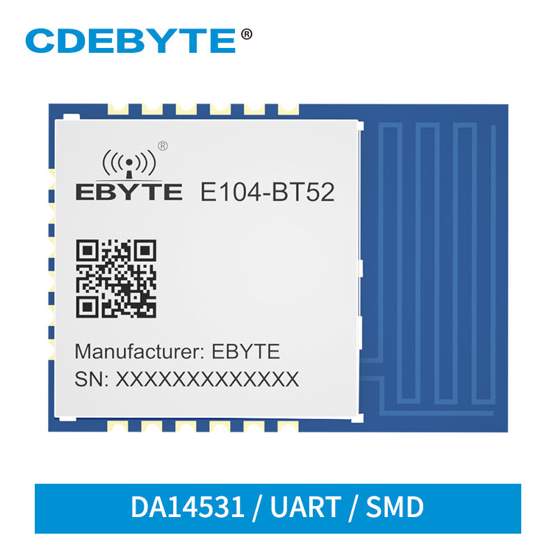 BLE5.0 DA14531 2.4GHz Bluetooth UART โมดูล Low Power CDEBYTE E104-BT52-V2.0สำหรับ IoT การรับส่งข้อมูลไร้สาย