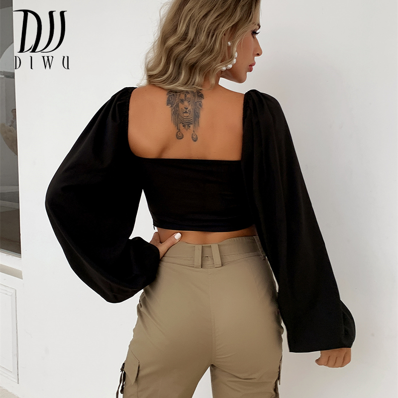 Solid Backless Cropped T-shirt Vrouwen Sexy Lange Mouw T-shirt Dames Mode Crop Tops Tees Streetwear
