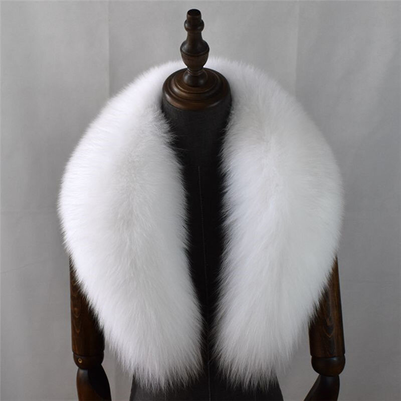 Cuello de piel de zorro Real 100% Natural para mujeres y hombres, abrigo, chaqueta, cuello de piel, tamaño Extra grande, bufanda de piel, chales