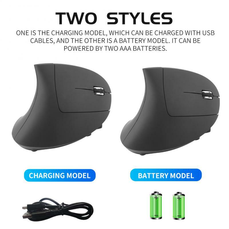 New Usb Mice Gaming Upright Mouse 2.4g Vertical Mouse Mouse For Pc Laptop Office Home Ergonomic Right Hand Charging Creative