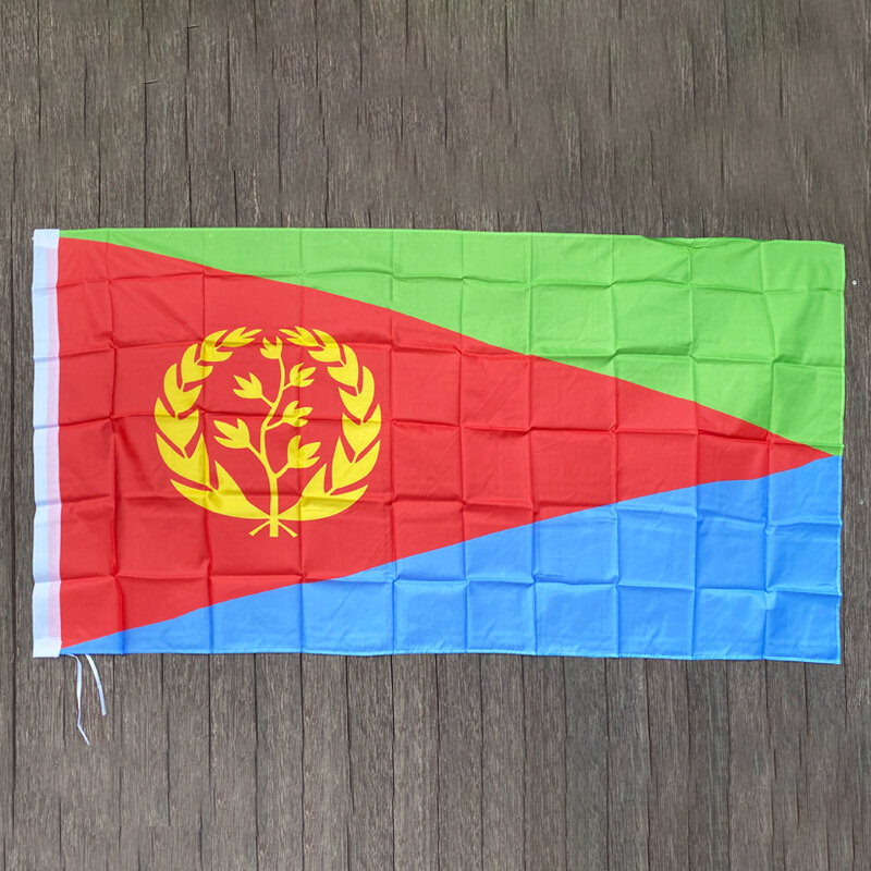 Xvggdg 90X150CM Bendera Eritrea Menggantung Bendera Nasional Eritrea Poliester untuk Dekorasi