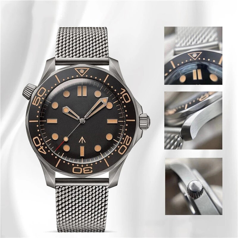 Qualidade superior dos homens relógio 42mm à prova dwaterproof água relógios movimento automático mecânico montre de luxe limited 007 masculino relógios de pulso
