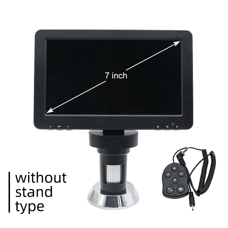 Microscope numérique avec écran 1200x12mp, écran HD 7 pouces, vidéo, éclairage LED, télécommande