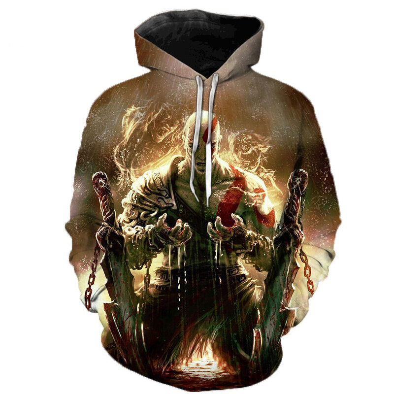 Newest God Of War Printed 3D Cool Winter Autumn Hoodies Male Female Anime Sweatshirt Personality Casual Plus Size Pullover Coat