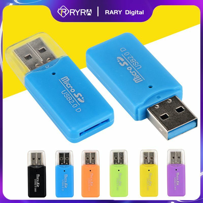 قارئ ذاكرة فلاش RYRA صغير USB 2.0 ميكرو SD TF قارئ ذاكرة فلاش مهايئ كلاسيكي USB 2.0 قارئ بطاقة مهايئ للويندوز USB بطاقة ذاكرة