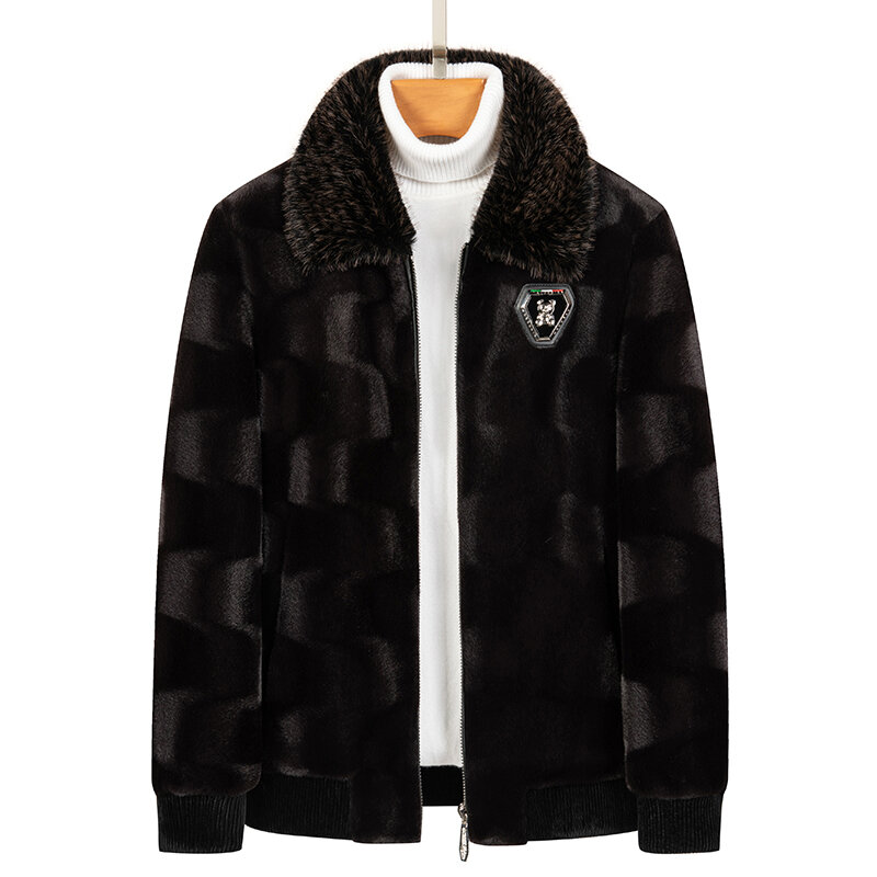 Inverno novo daikin vison lã haining masculino imitação casaco de pele casaco de pele cortada jaqueta casual