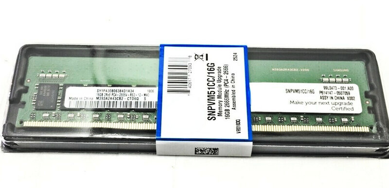 ذاكرة الوصول العشوائي SNPVM51CC/16G 16GB 2RX8 DDR4 RDIMM 2666V ECC REG عصا الذاكرة