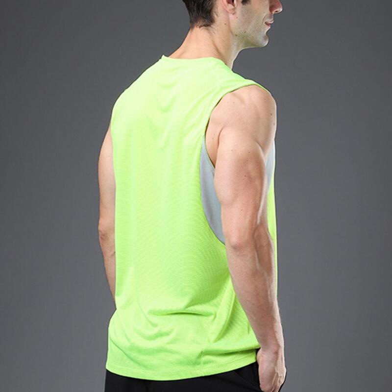 Sport Vest  Elastic   Bodybuilding Vest Color Matching Loose Bodybuilding Vest Tops