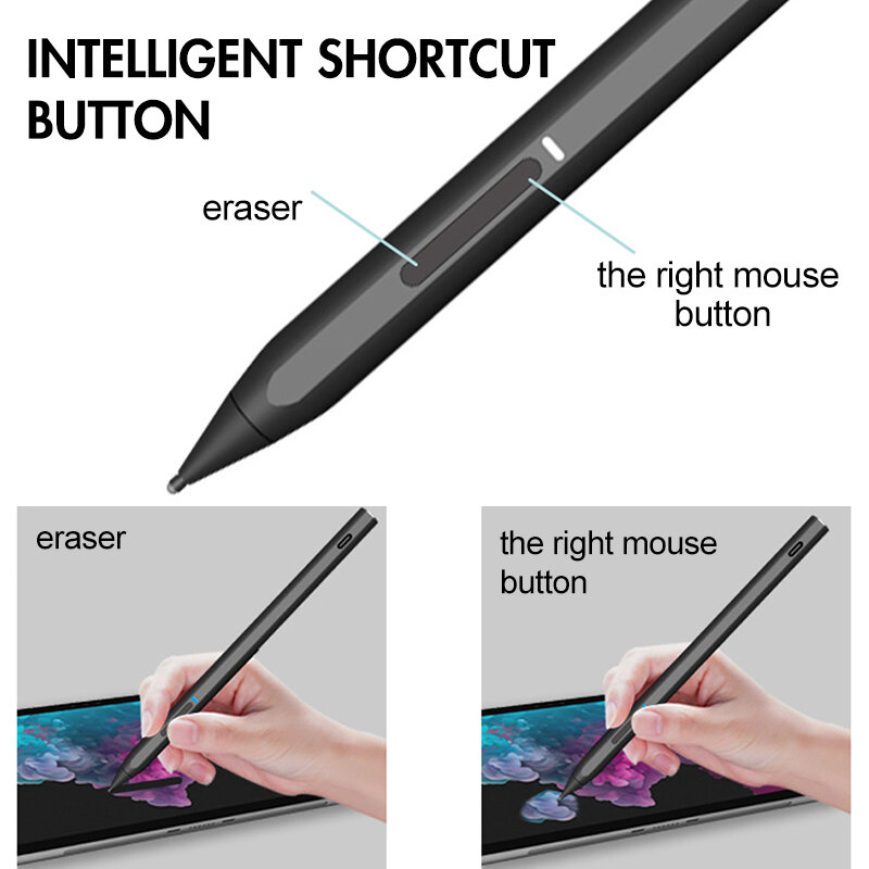 قلم Chromebook USI2.0 قلم ستايلس قابل للشحن مع رفض النخيل 4096 حساس للضغط للكمبيوتر اللوحي HP ASUS Lenovo