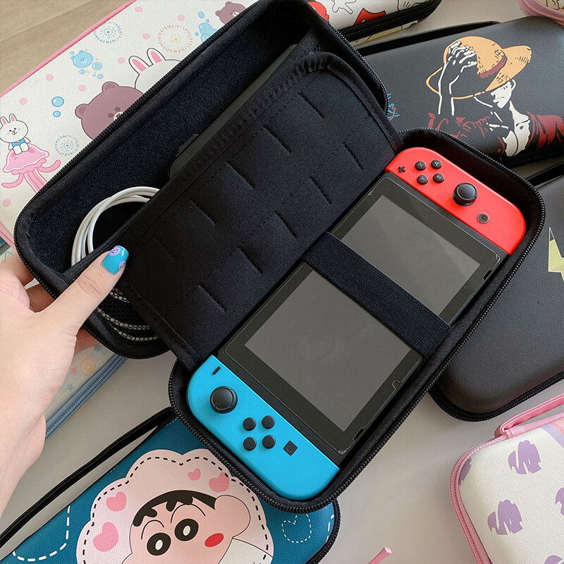 การ์ตูนน่ารักการ์ตูนกระเป๋าสำหรับ Nintendo Switch Kawaii พกพาสำหรับคอนโซลเกม Nintendo Switch กล่อง Shell