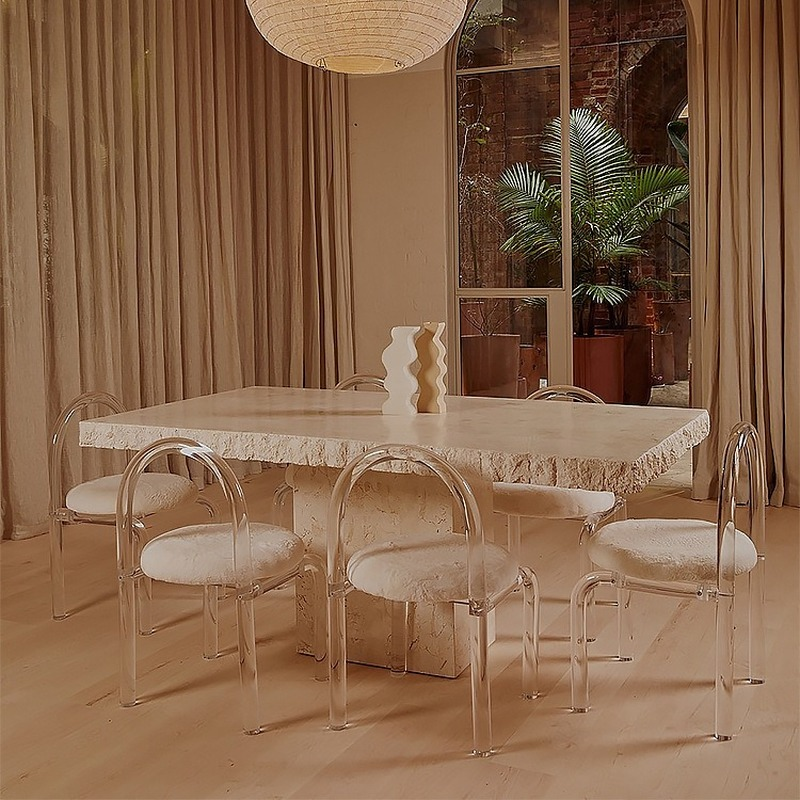 Akrylowa restauracja kuchnia salon krzesła do jadalni projekt prosty dormitorium krzesło do sypialni salon pojedyncze meble Nordic ZXF