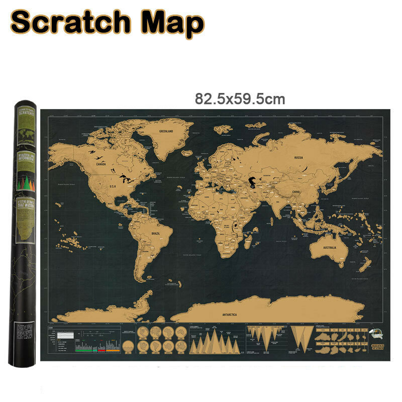 Apagar mapa de viagem do mundo scratch fora do mapa do mundo viagem scratch para o mapa 42*30cm quarto escritório em casa decoração da parede adesivos