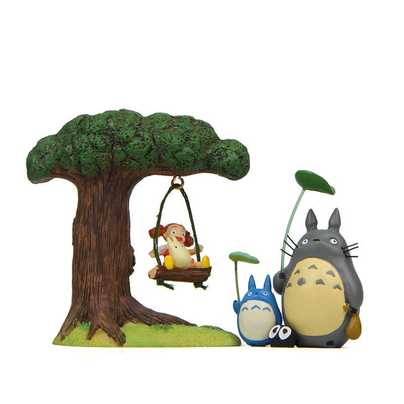 Kawaii Ghibli Hayao Miyazaki Totoro Mei Ngủ Trên Totoro Nhựa Pvc Đồ Chơi Vườn Cổ Tích Rêu Thu Nhỏ Đảng Mô Hình Nhà trang Trí